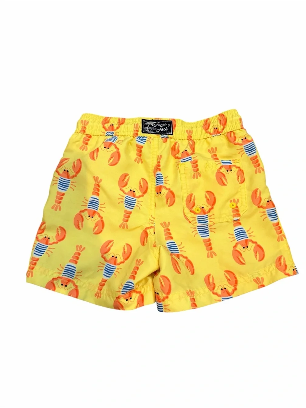 Janie and Jack Yellow Crab Print Swim Trunks